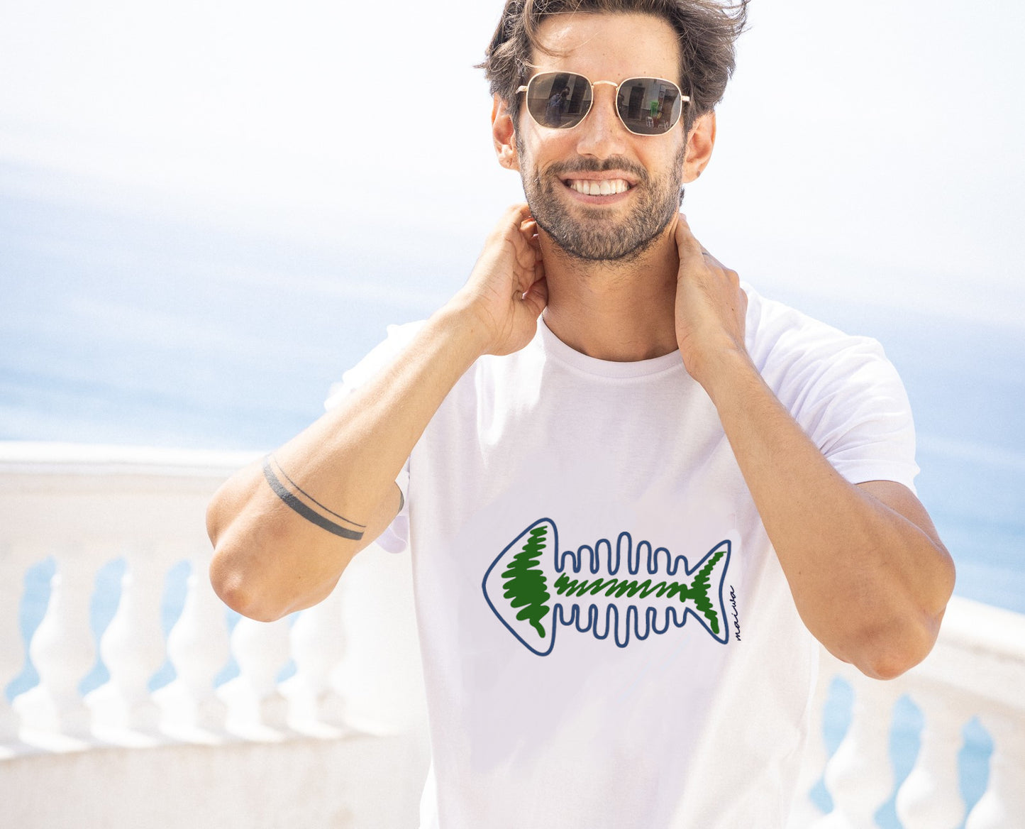 Camiseta Olas verde